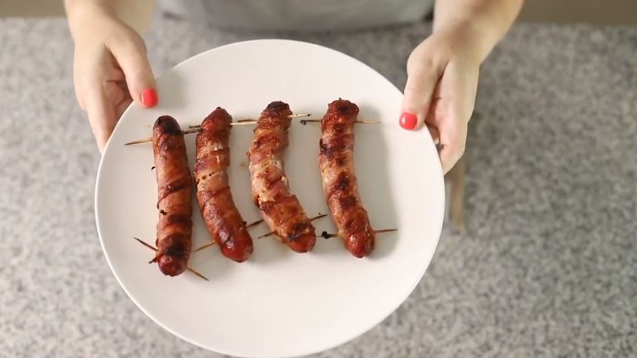 Keto Air Fryer Bacon-Wrapped Hot Dog