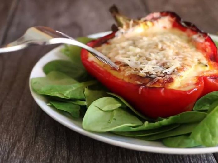 Keto Air Fryer Quiche-Stuffed Peppers