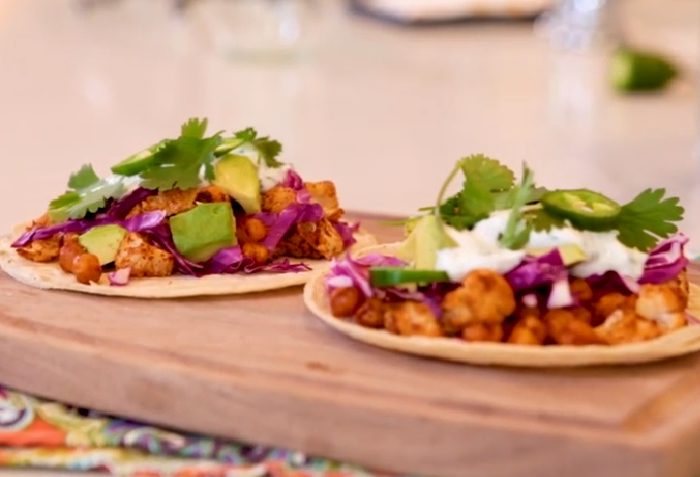 In the mood for tacos? How about this tasty healthy alternative: vegan air fried cauliflower chickpea tacos! The ultimate recipe for clean eating.