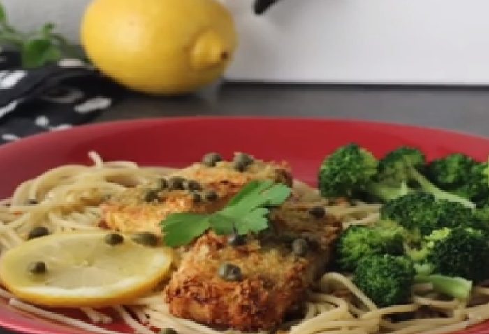 Looking for a vegan lunch or dinner recipe? Then check out this delicious vegan air fried lemon tofu piccata! Guaranteed to become your new favorite dish!