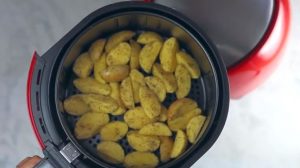 Looking for the perfect vegan air fryer snack? Then you ought to try these amazing vegan air fried cheesy potato wedges, a delicious and healthy option.