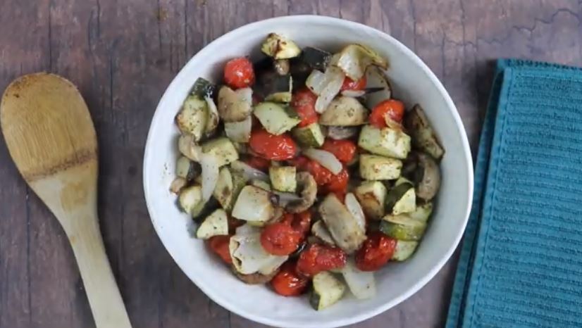 In the search for a healthy, quick and easy side dish? How about this delicious, flavorful and colorful vegan air fried vegetables recipe!