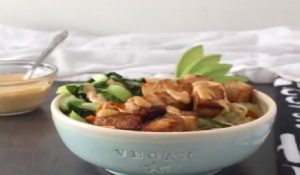 If you are a vegan and want to try something new, then check out this yummy vegan air fried baked tofu Buddha bowl, super easy to make using your air fryer!